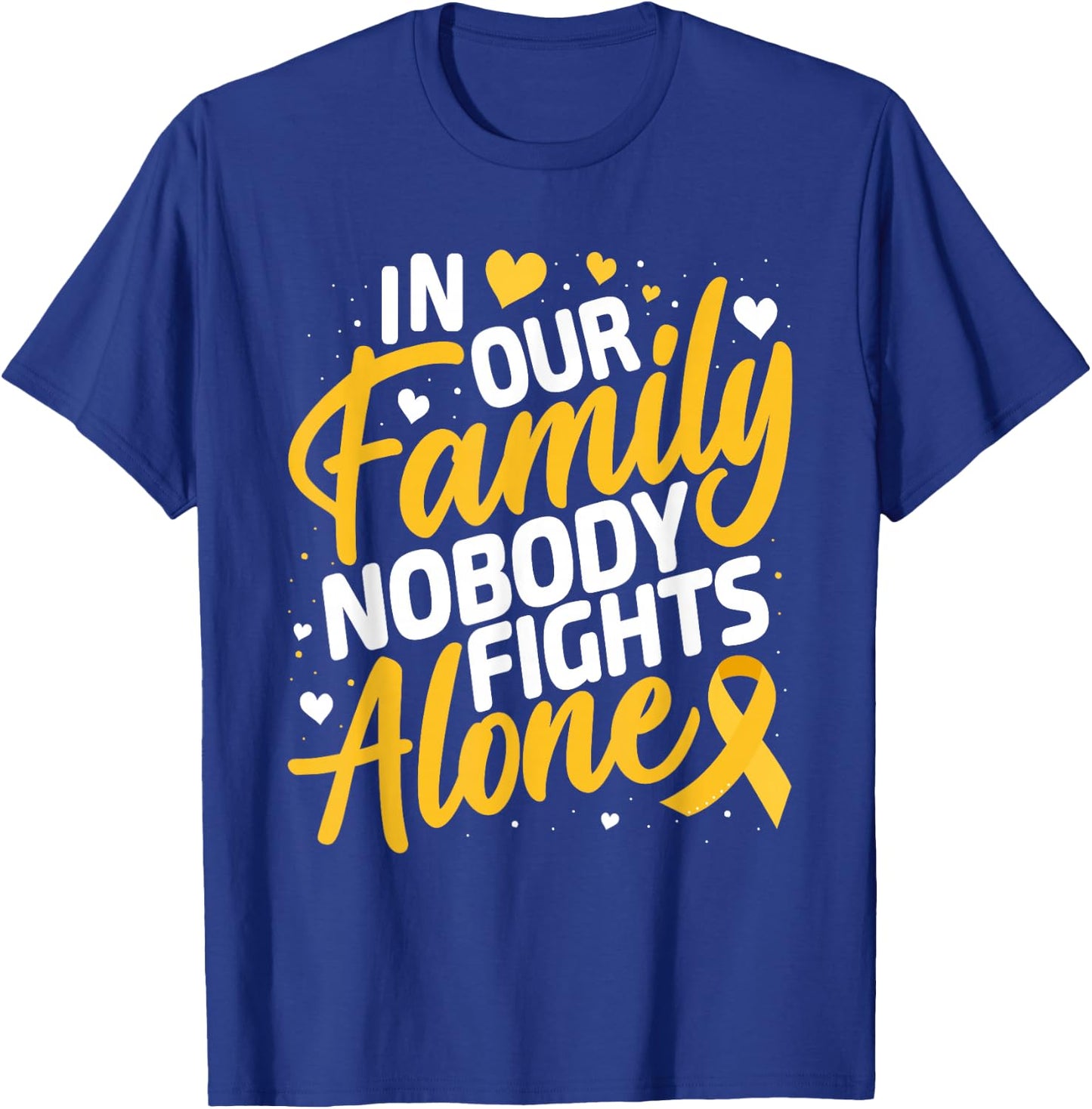 Childhood Cancer Support Family Childhood Cancer Awareness T-Shirt - T-Shirt | Royal