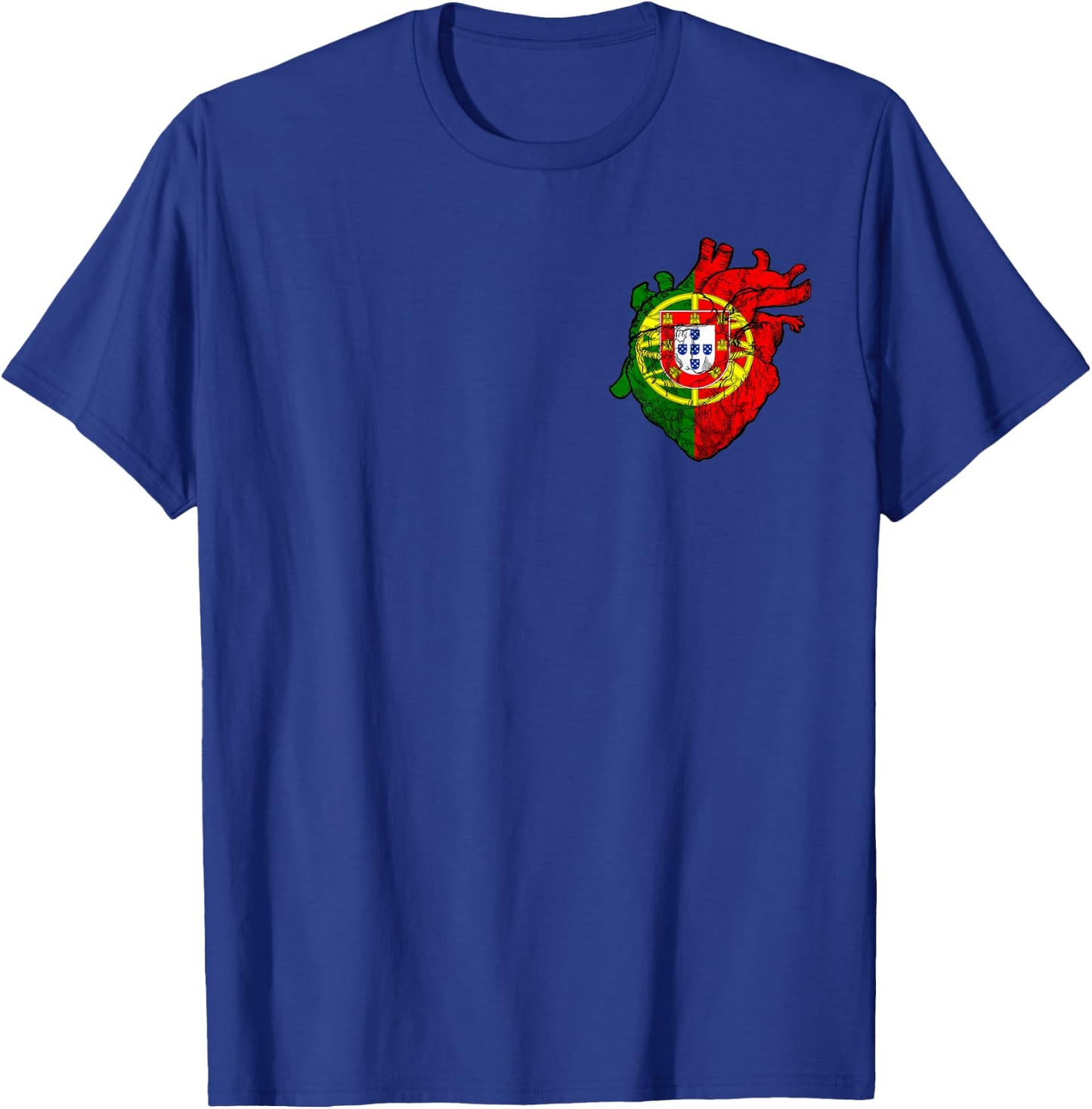 Portugal Heart Vein Love Portuguese Flag Portuguese Roots T-Shirt - T-Shirt | Royal