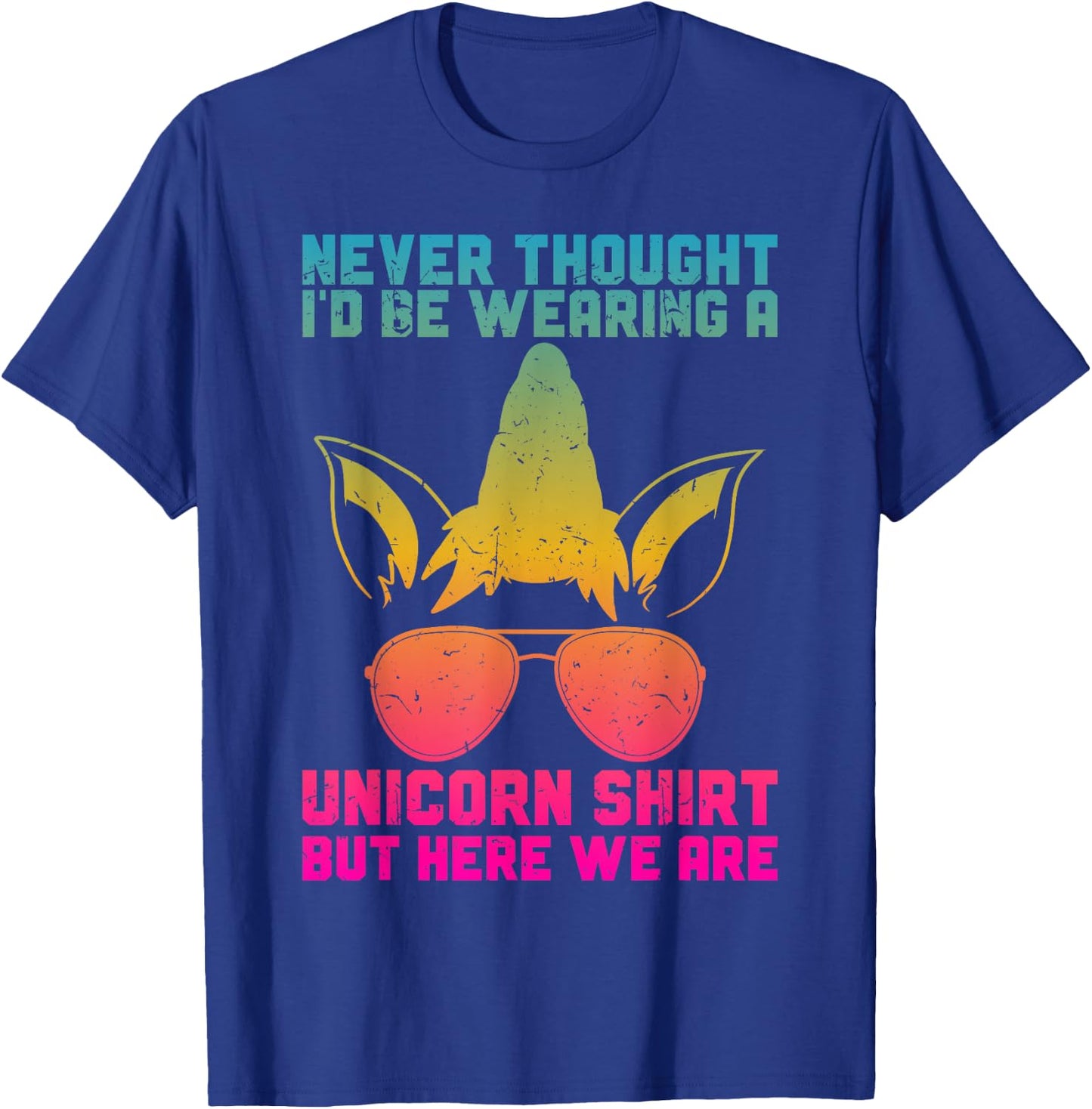 Fathers Day I Wear A Unicorn Shirt Dadacorn Funny T-Shirt - T-Shirt | Royal