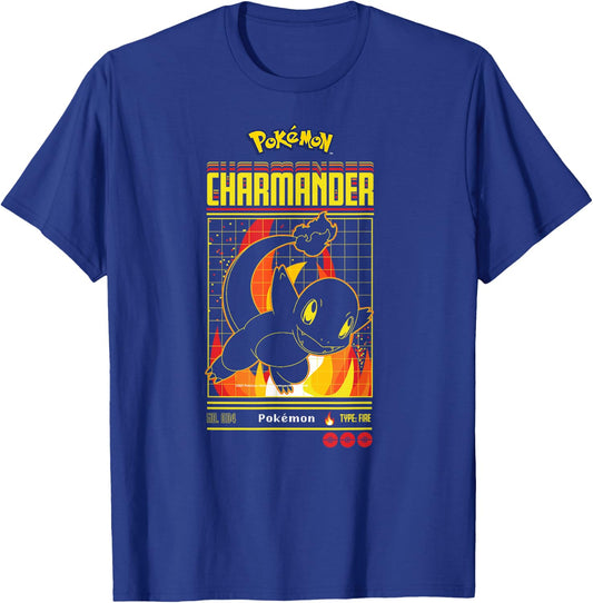 Pokémon - Charmander Retro Gamer T-Shirt - T-Shirt | Royal