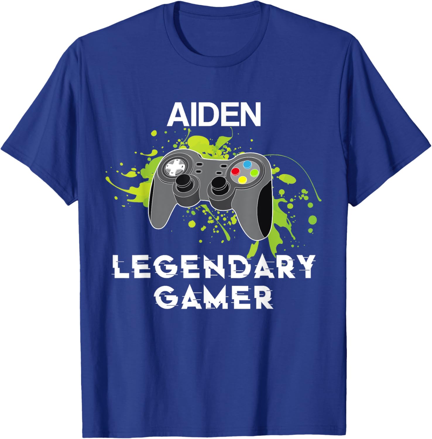 Aiden Name Gift - Personalized Legendary Gamer T-Shirt - T-Shirt | Royal