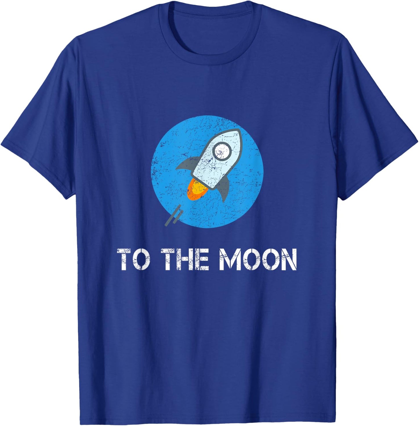 Stellar to the Moon Blue Vintage Distressed Crypto Trader T-Shirt - T-Shirt | Royal
