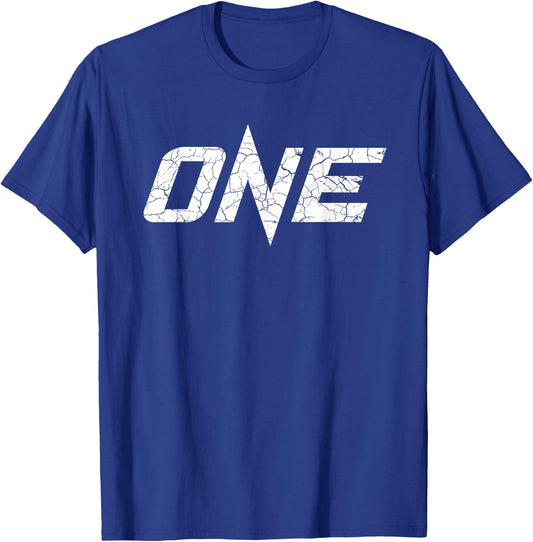ONE Championship Official Cracked Logo - Men's Black Martial Arts - Small - Short Sleeve - - Classic Fit - Stretchable - Logo Design T-Shirt - T-Shirt | Royal