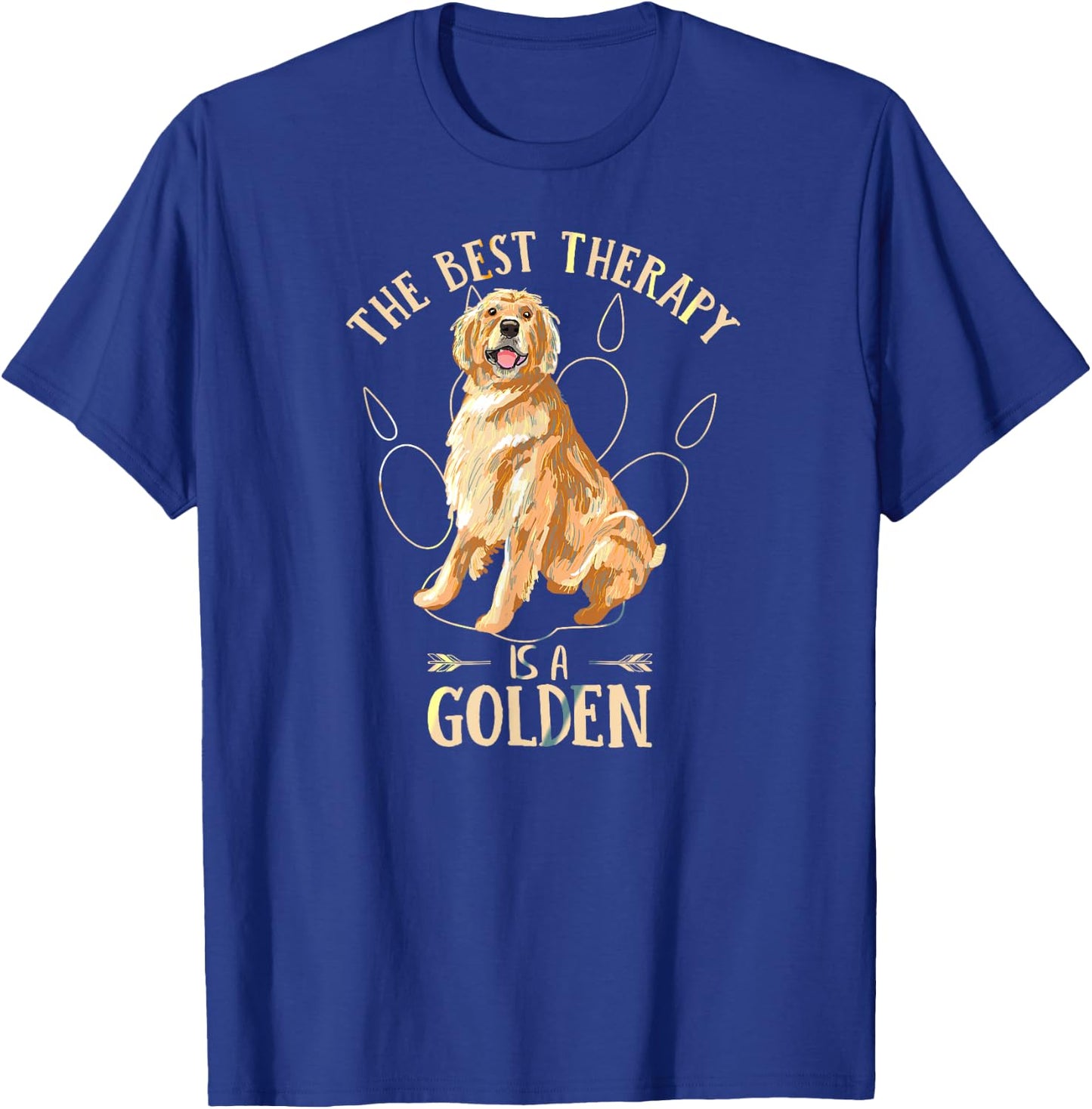 Colorful The Best Therapy Is A Golden Retriever Puppy Lover T-Shirt - T-Shirt | Royal