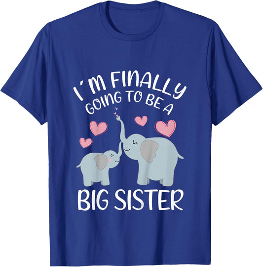 Elephant I'm finally going to be a big sister T-Shirt - T-Shirt | Royal