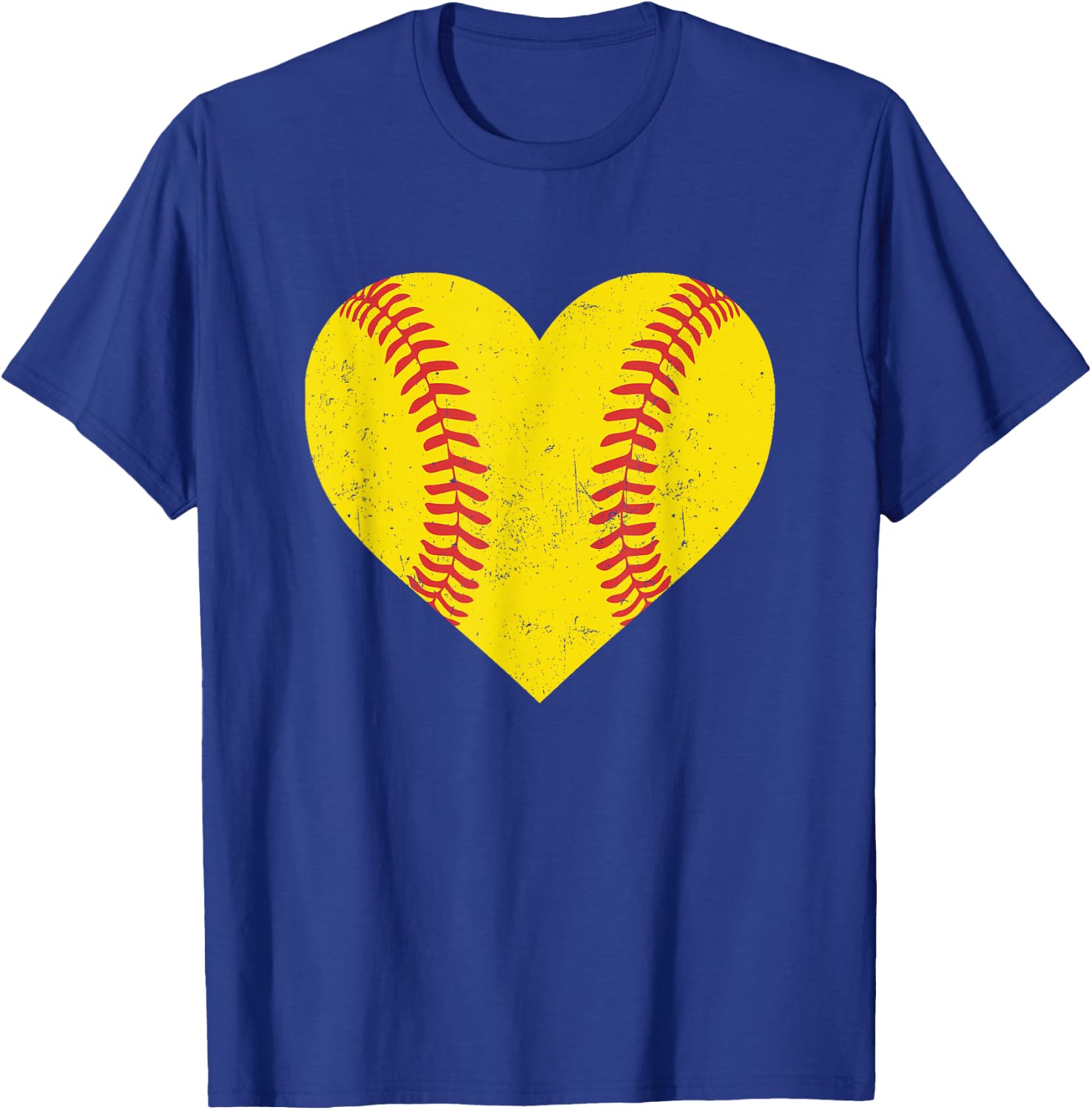 Softball Heart for Girls Women Funny Softball T-Shirt - T-Shirt | Royal