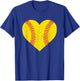 Softball Heart for Girls Women Funny Softball T-Shirt - T-Shirt | Royal