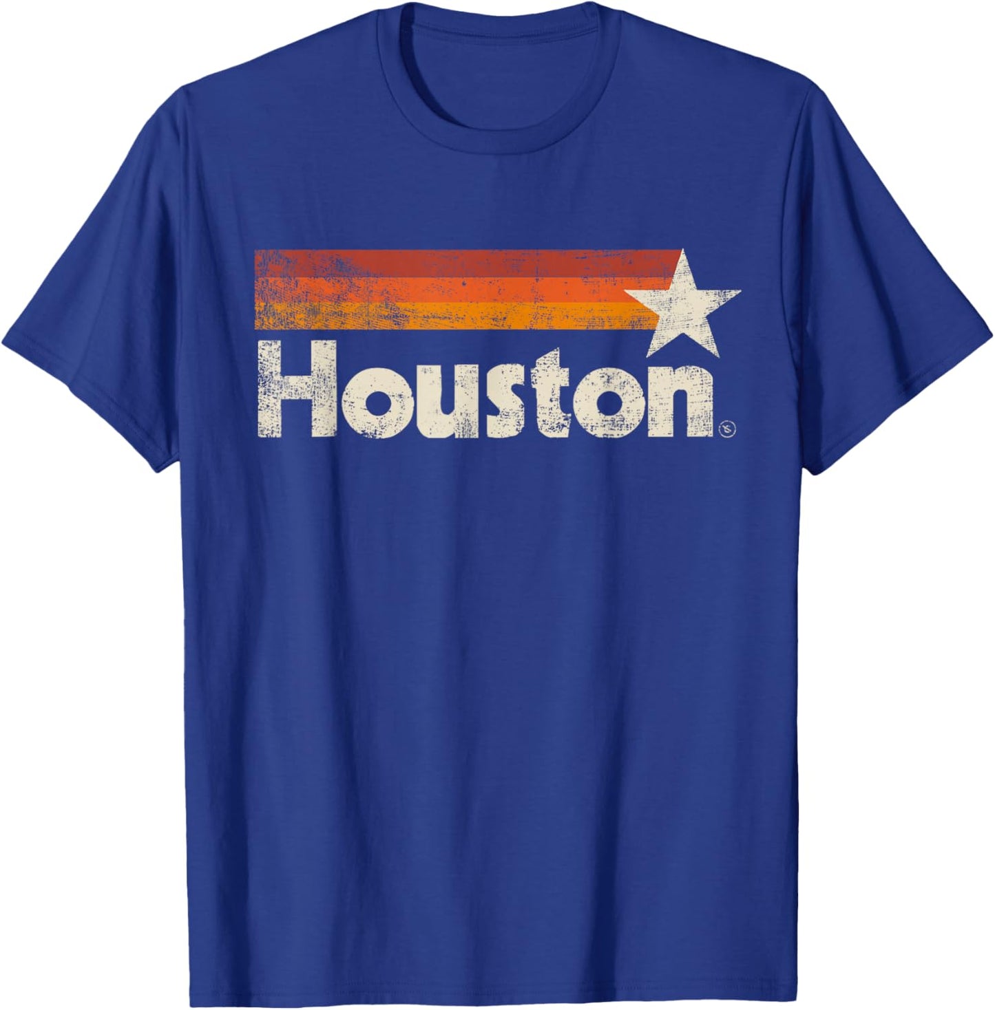 Houston Texas Vintage Houston Stripes Strong Old 70s 80s 90s T-Shirt - T-Shirt | Royal