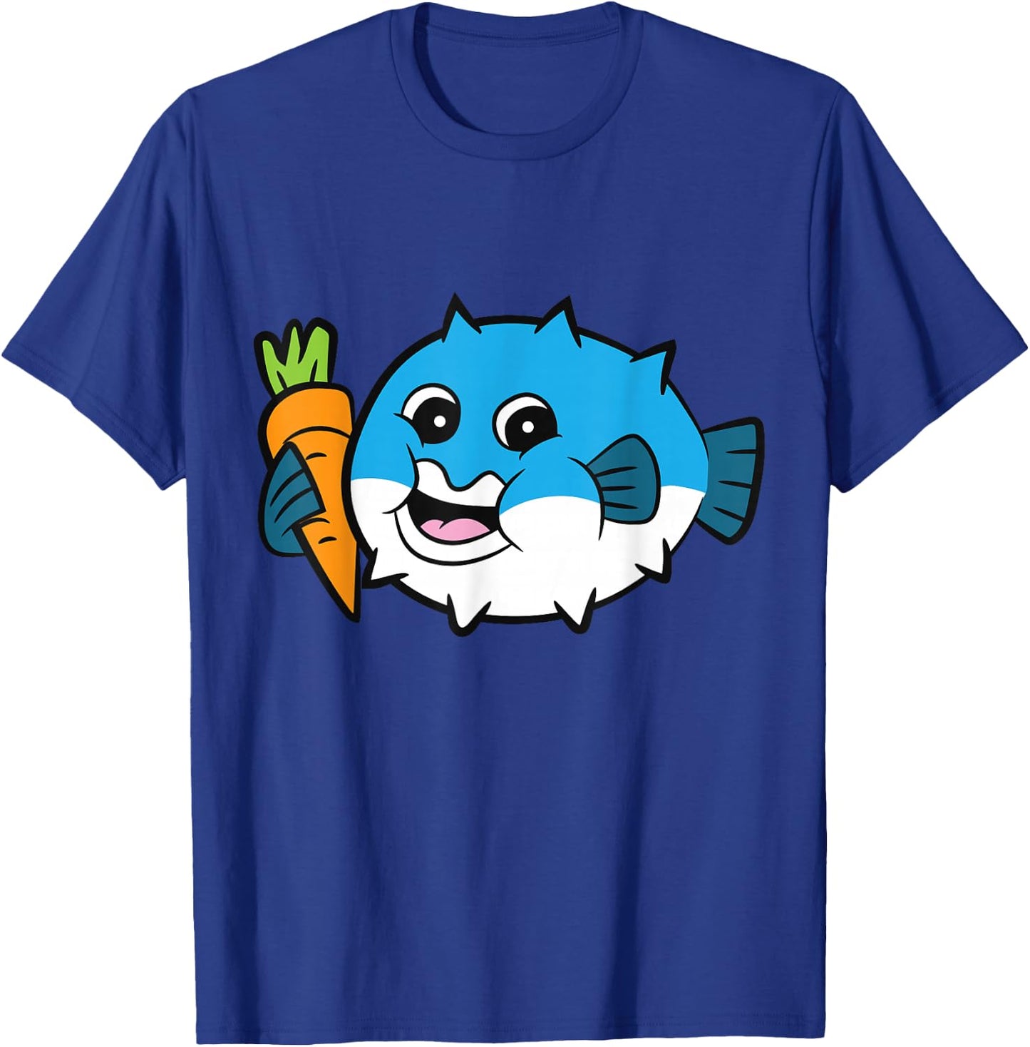 Pufferfish Eating Carrot Meme Funny Pufferfish T-Shirt - T-Shirt | Royal