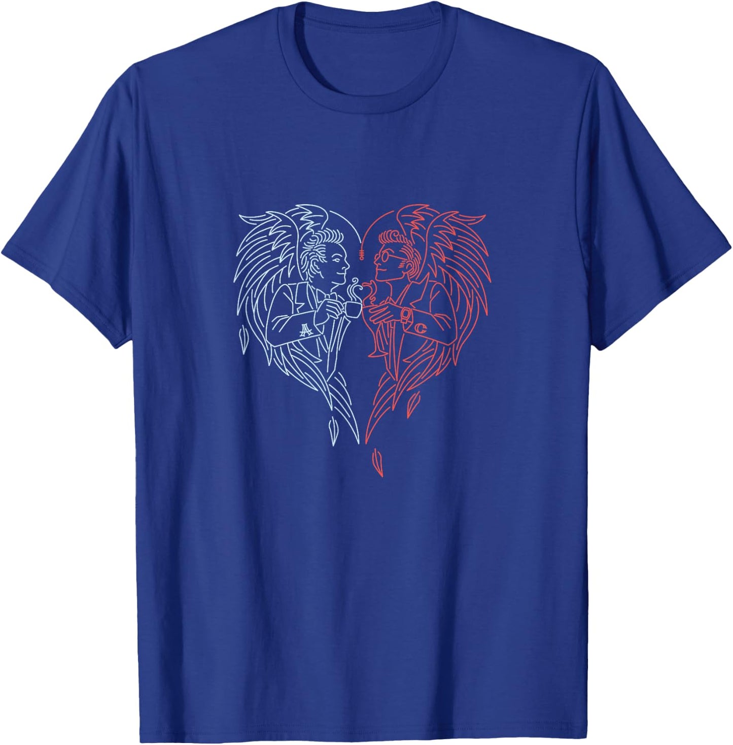 Good Omens - A Toast to the World (Blue and Red) T-Shirt - T-Shirt | Royal