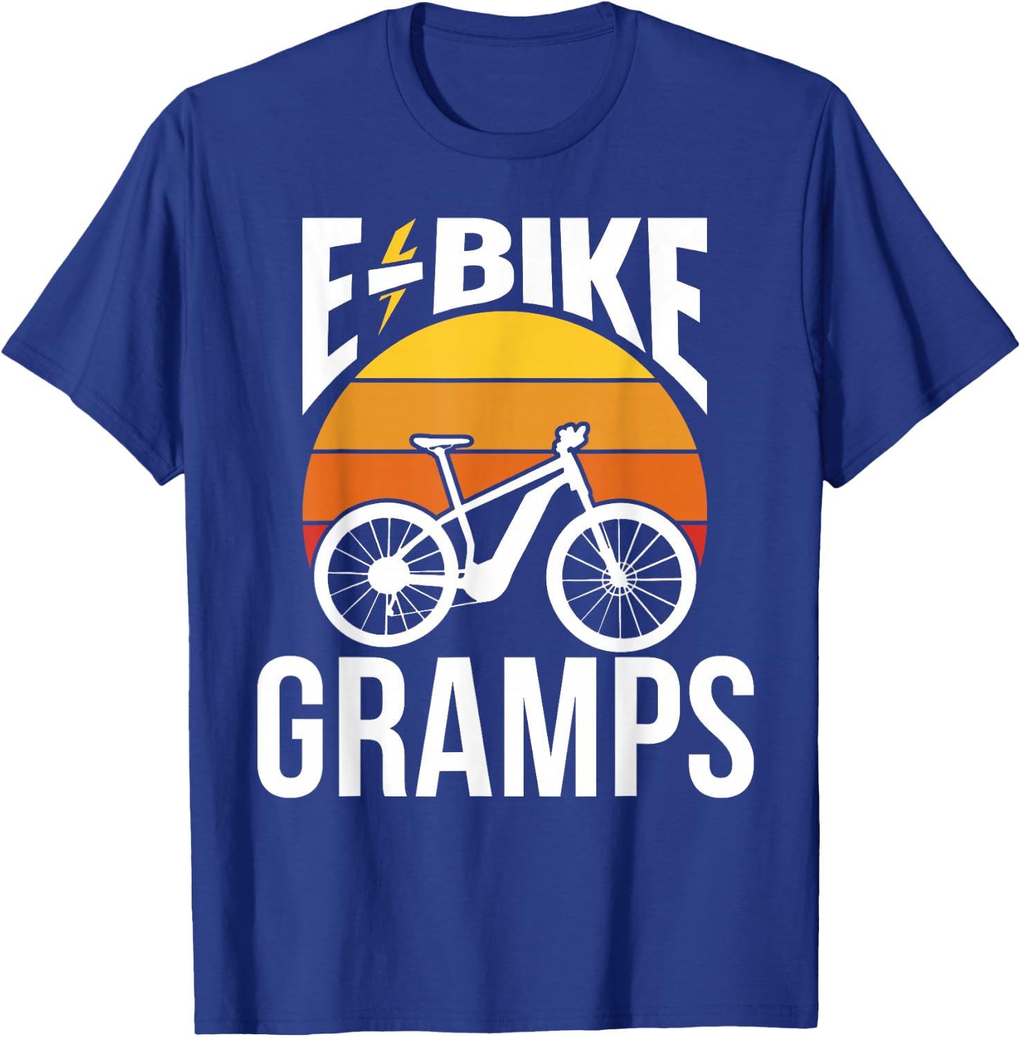 E-Bike Gramps Rider Electric Cycling Cyclist Grandpa T-Shirt - T-Shirt | Royal