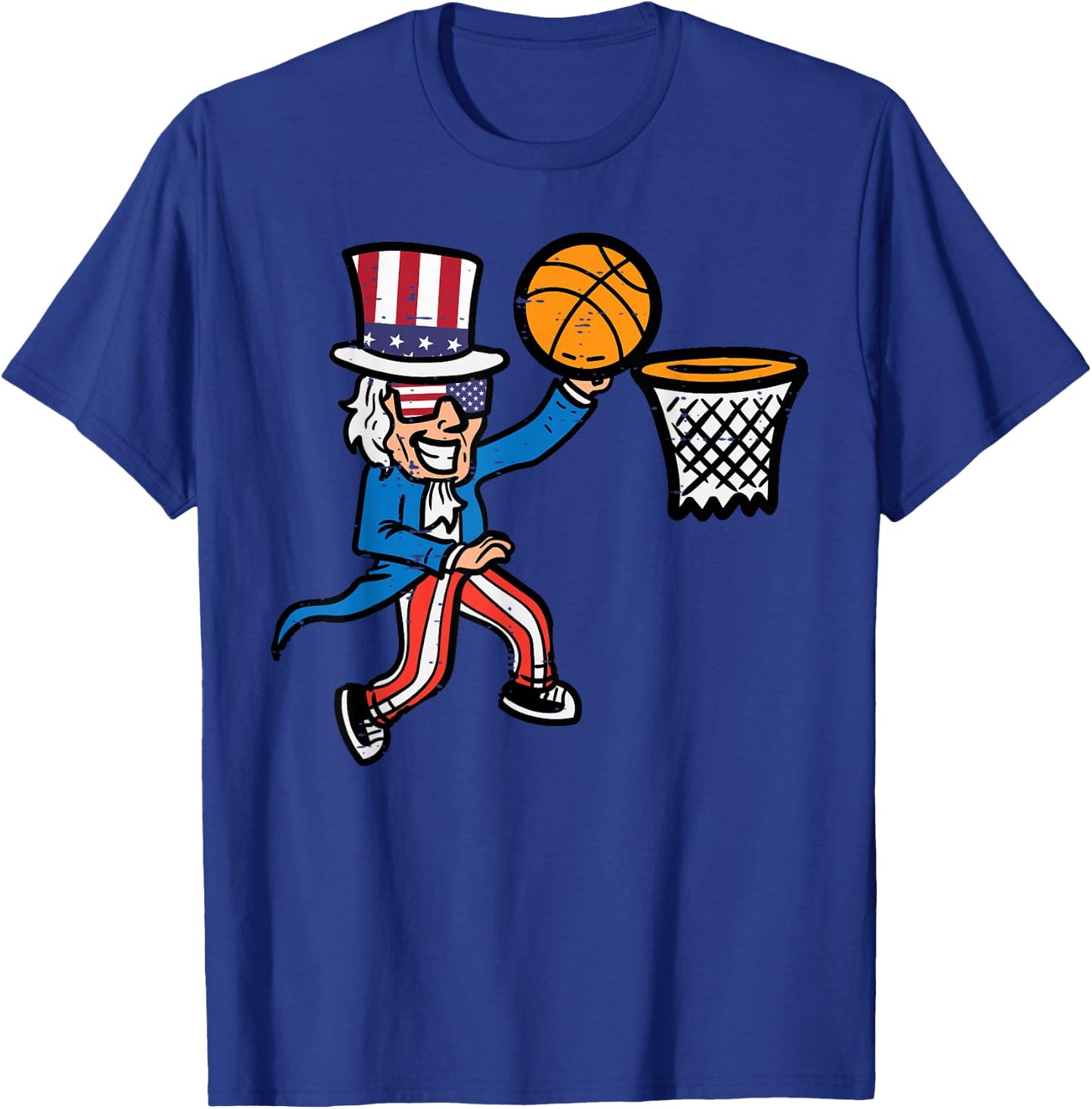 4th Of July Basketball Uncle Sam America Men Boys Kids Teens T-Shirt - T-Shirt | Royal