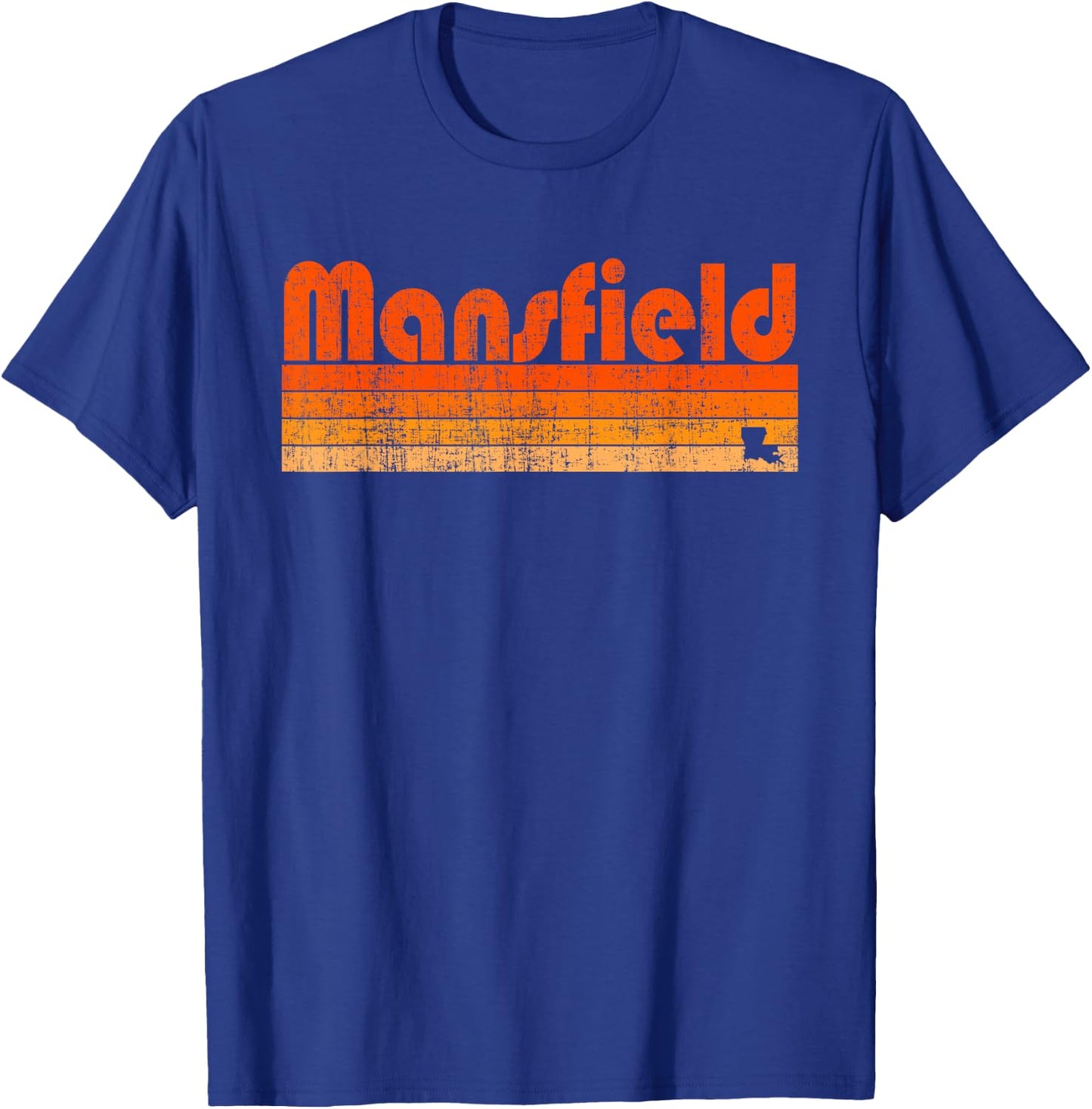 Mansfield, Louisiana Retro 80s Style T-Shirt - T-Shirt | Royal
