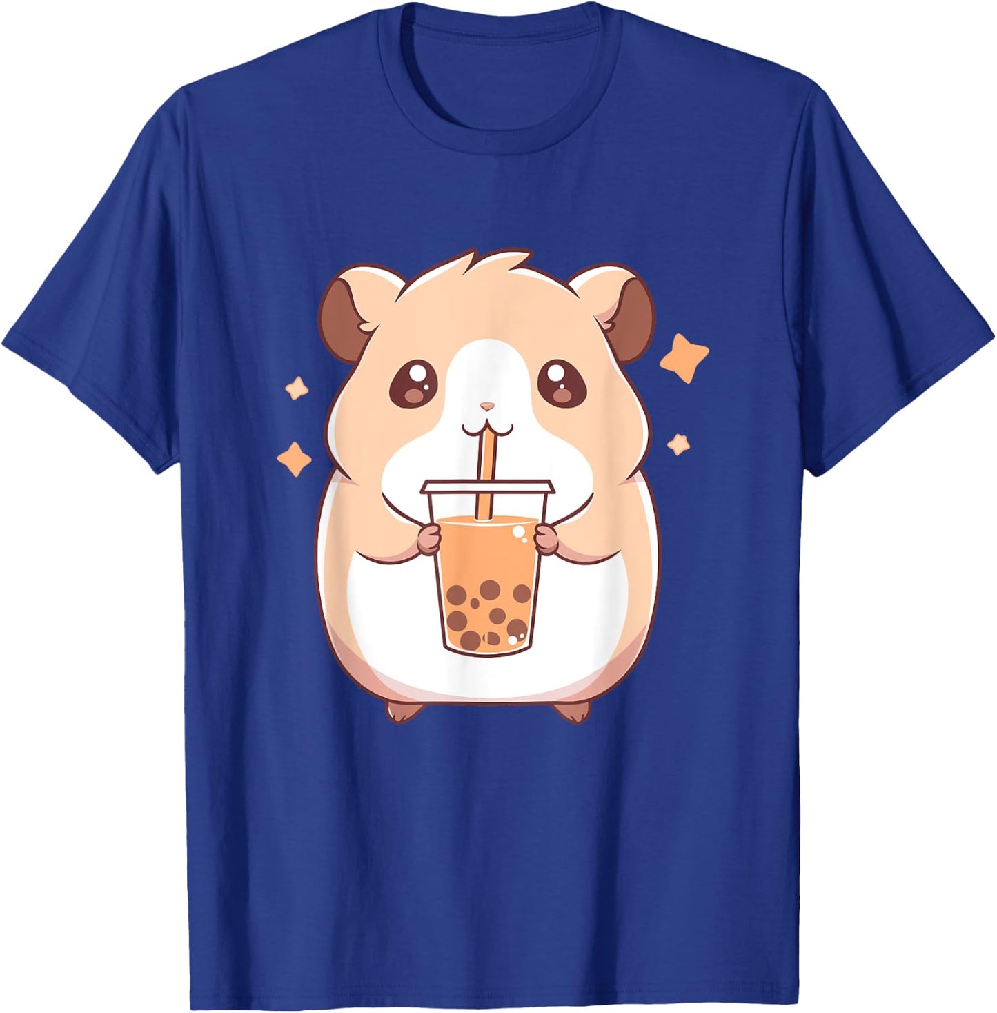 Kawaii Cute Hamster Drinking Boba Bubble Milk Tea T-Shirt - T-Shirt | Royal