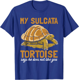 Sulcata Tortoise Funny Turtle African Wild animal Souvenir T-Shirt - T-Shirt | Royal