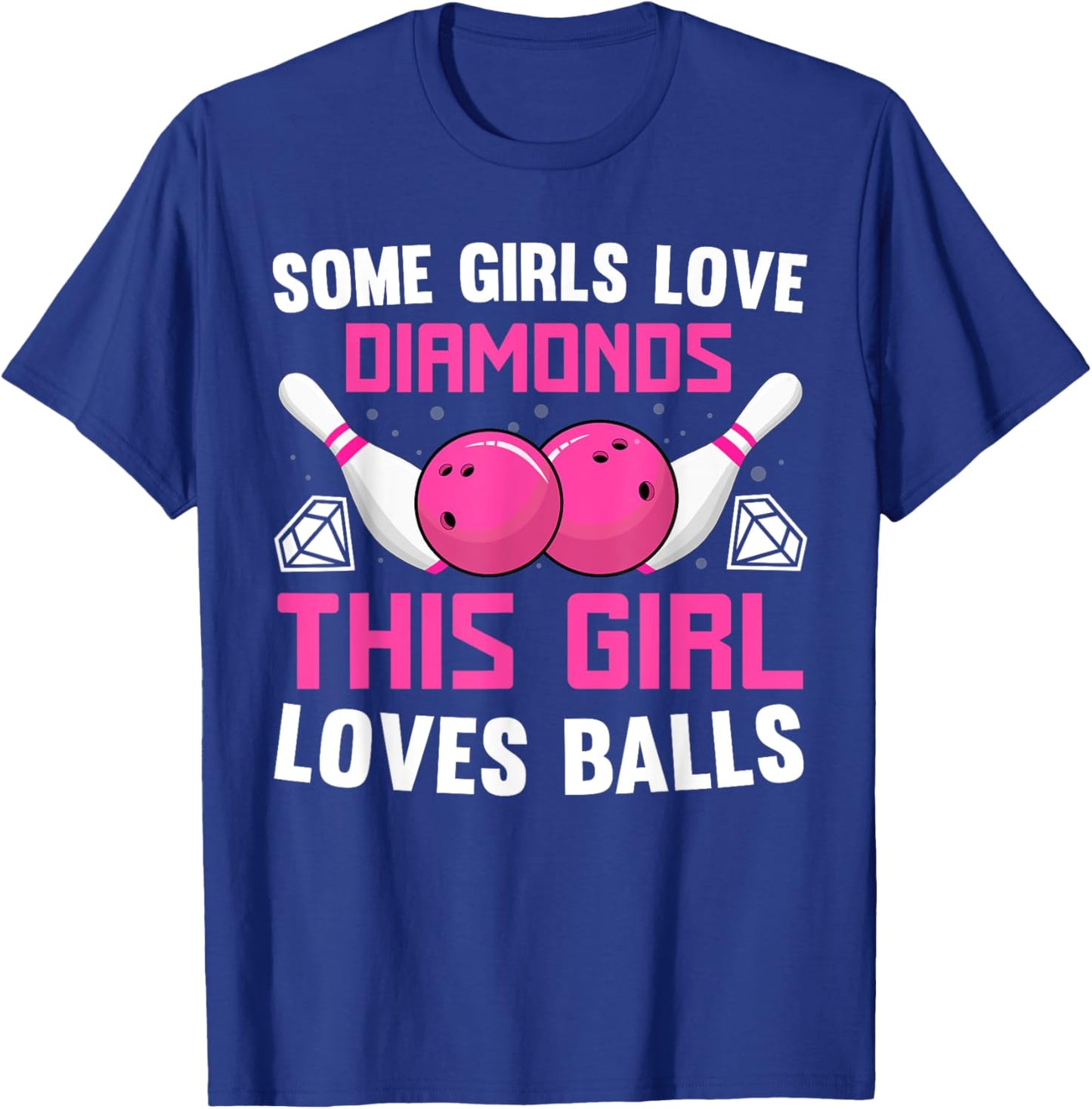 Funny Bowling Art Girls Track Bowling Spare Bowler T-Shirt - T-Shirt | Royal
