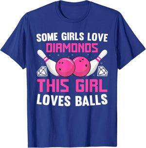 Funny Bowling Art Girls Track Bowling Spare Bowler T-Shirt - T-Shirt | Royal