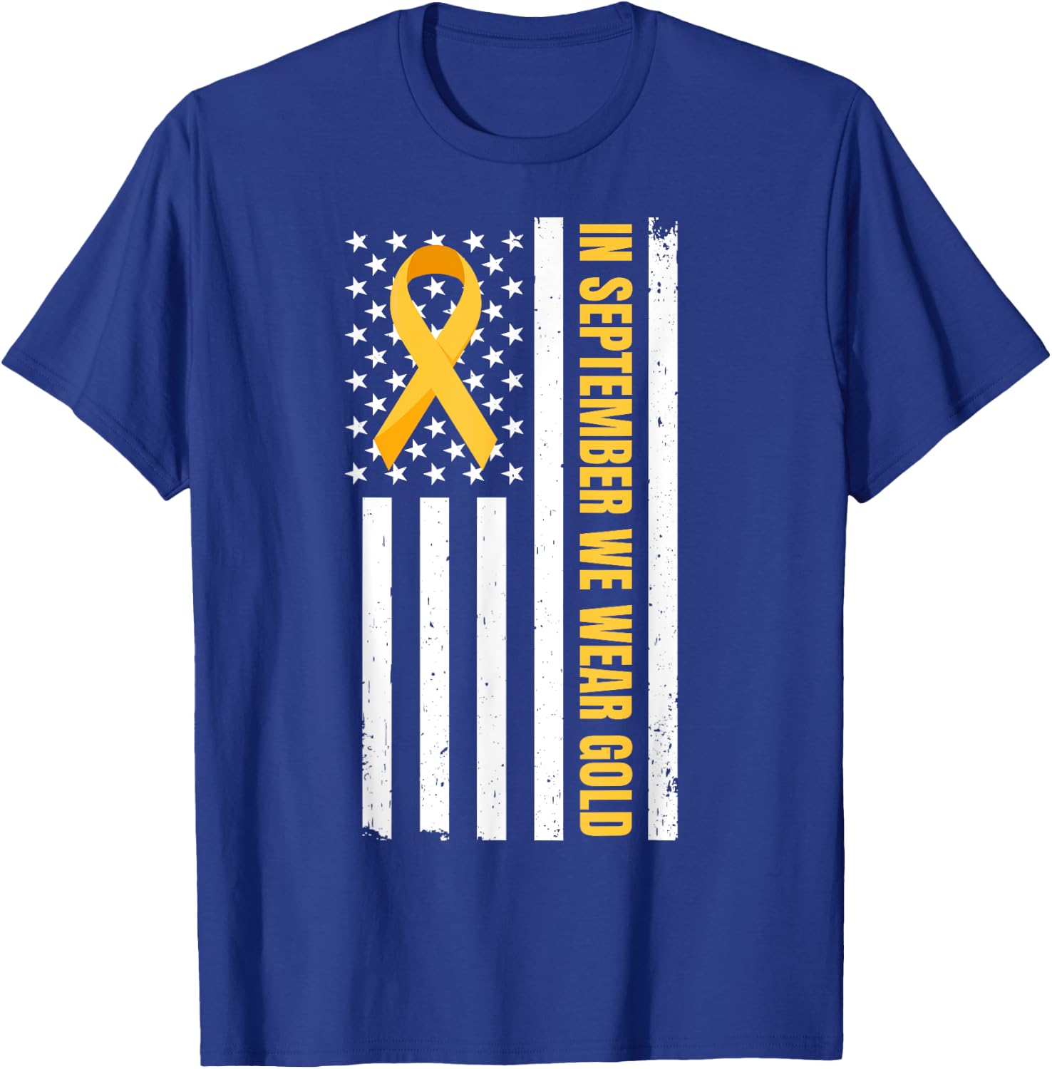 Childhood Cancer Awareness Month | In September We Wear Gold T-Shirt - T-Shirt | Royal