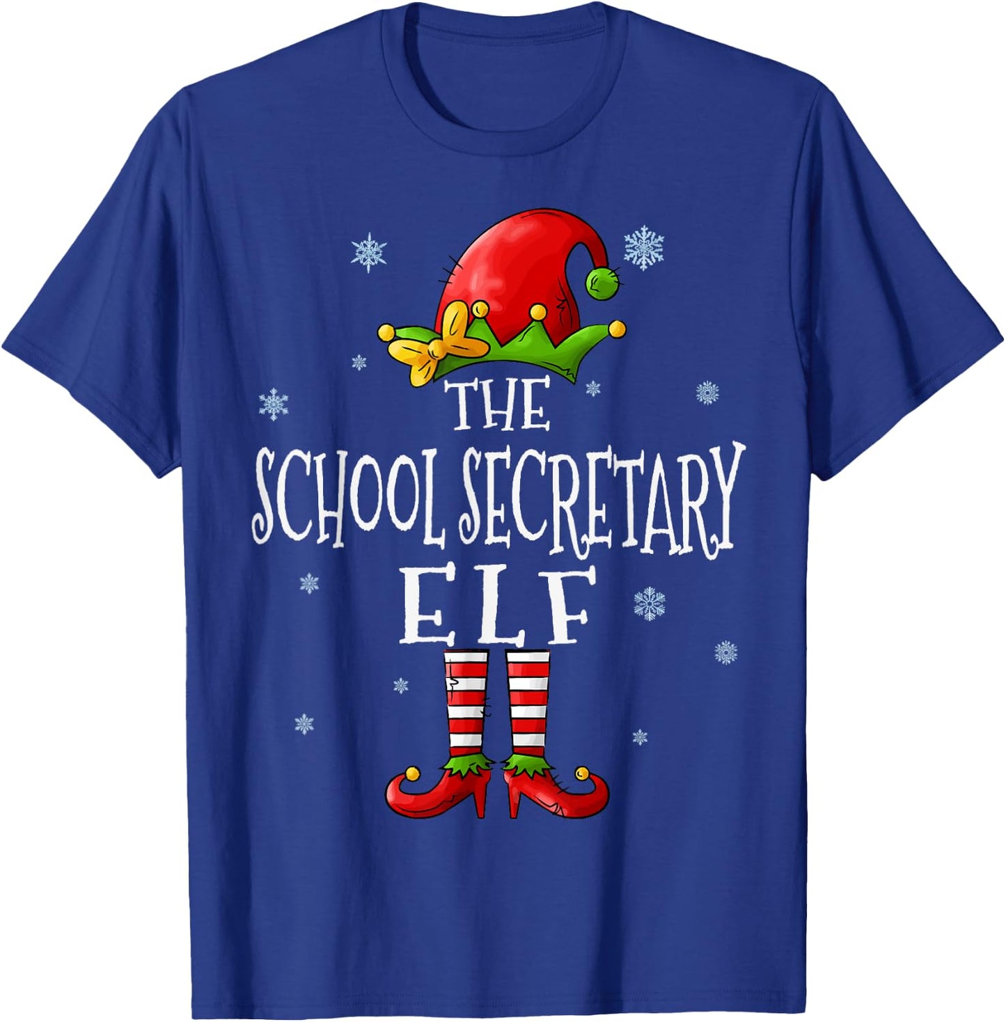 The School Secretary Elf Squad Funny Xmas Matching Christmas T-Shirt - T-Shirt | Royal