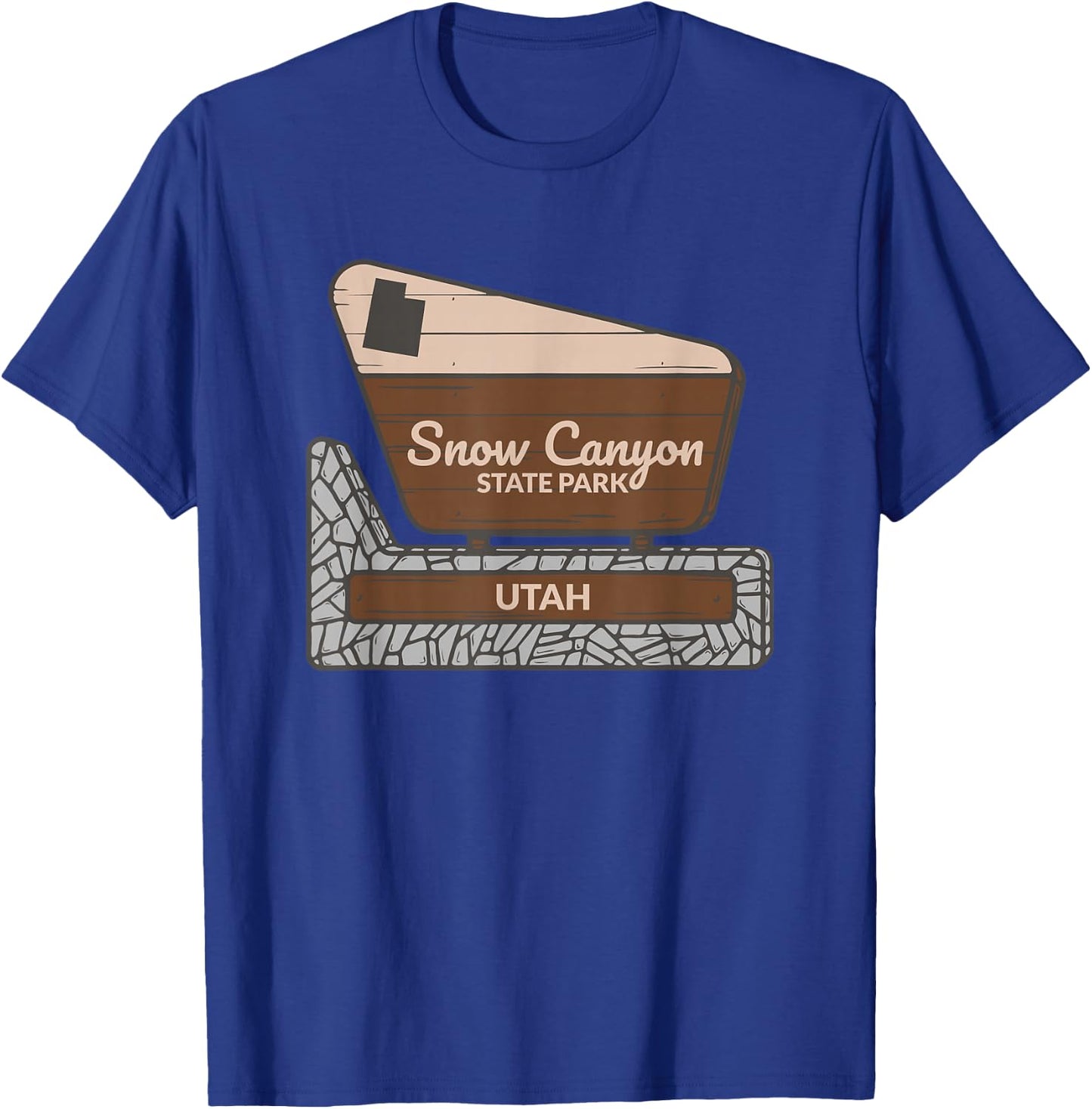 Snow Canyon State Park Utah Welcome Sign Vacation Souvenir T-Shirt - T-Shirt | Royal
