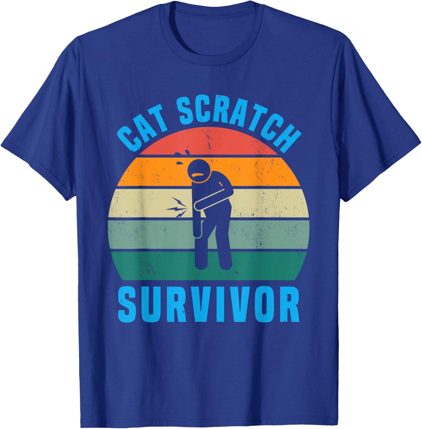 Cat Scratch Survivor I Survived a Feline Scratch Vintage T-Shirt - T-Shirt | Royal