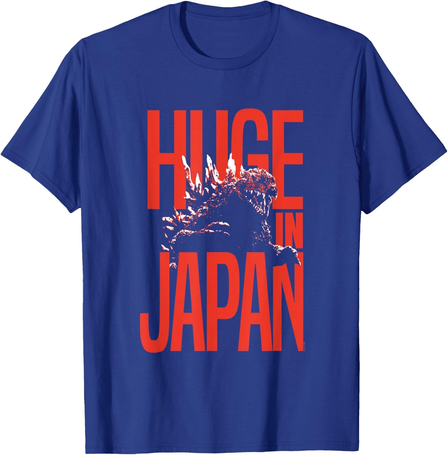Godzilla Huge in Japan Red Text Monster Movie T-Shirt - T-Shirt | Royal