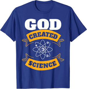 God Created Science - Christian T-Shirt - T-Shirt | Royal