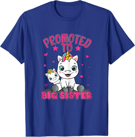 Promoted To Big Sister | Unicorn | Future Sister To Be Girls T-Shirt - T-Shirt | Royal