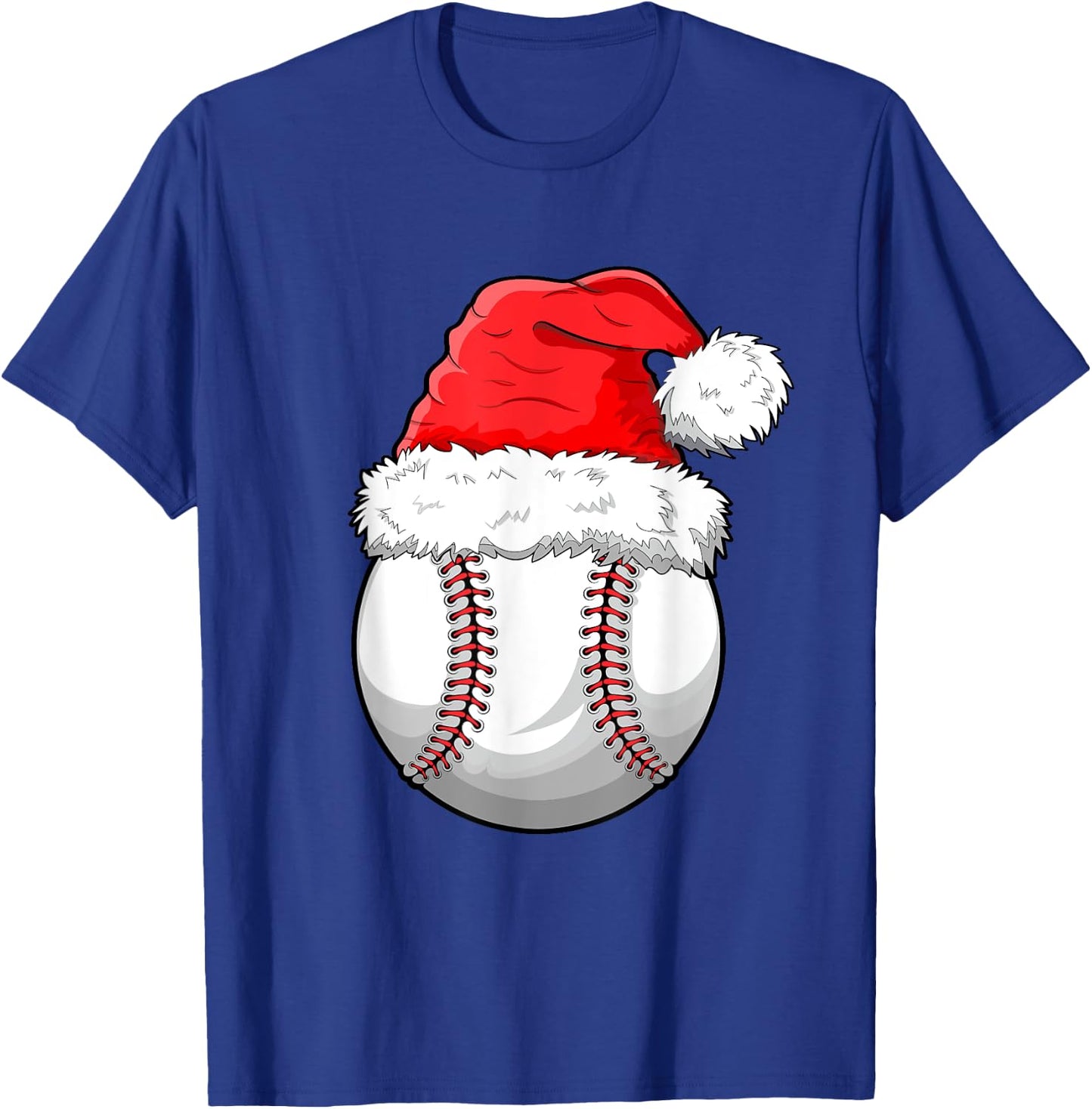 Christmas Baseball Ball Santa Hat Funny Sport Xmas Boys Men T-Shirt - T-Shirt | Royal