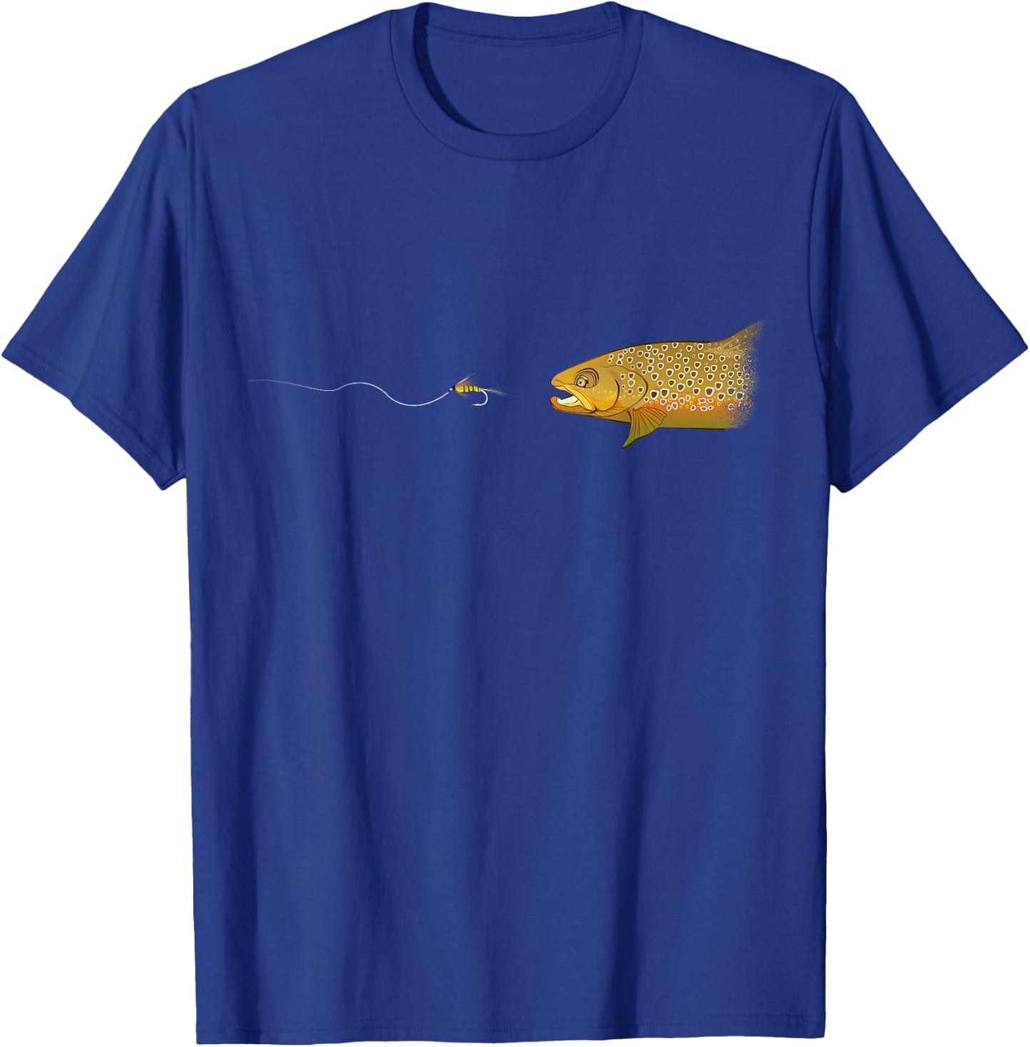 Fly Fishing Brown Trout Dry Fly Tying Fisherman T-Shirt - T-Shirt | Royal