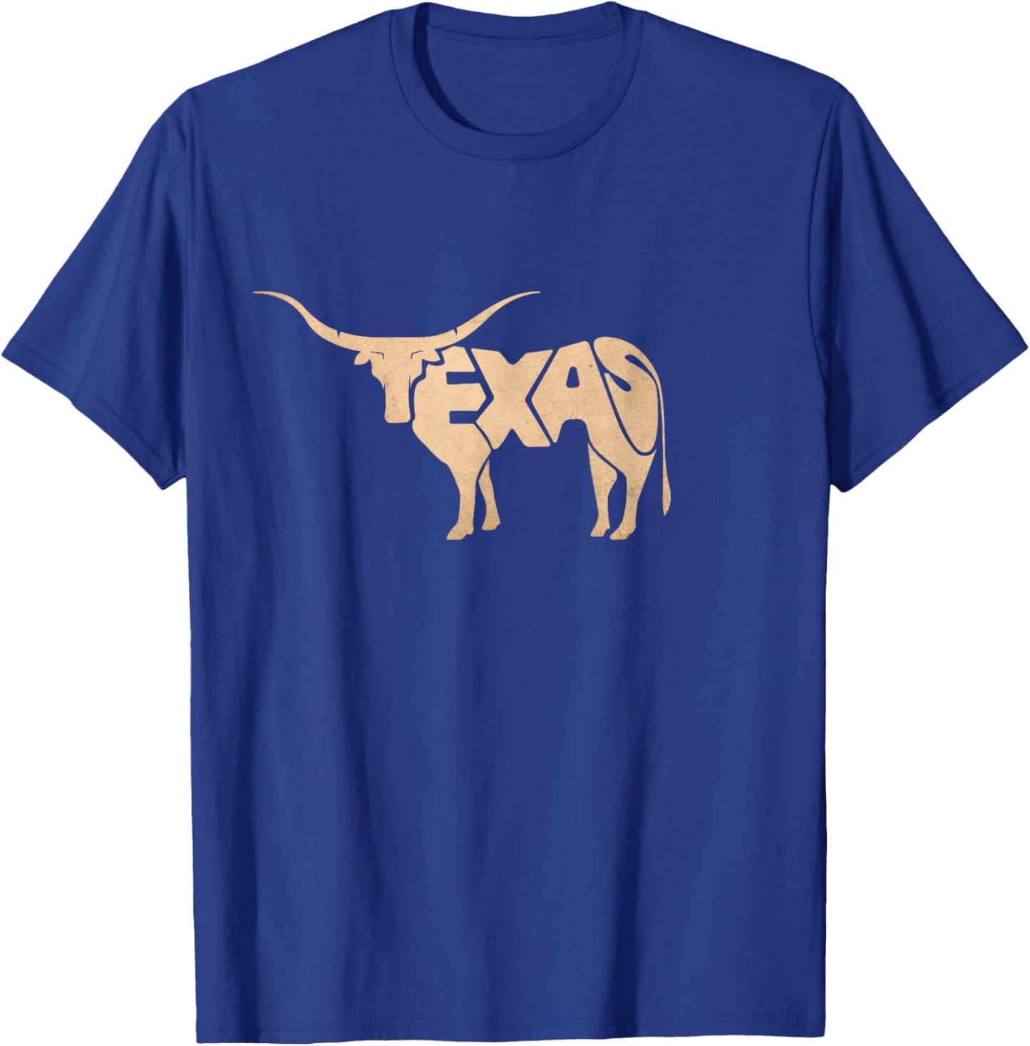 Texas Longhorn Word Art - Cool Animal T-Shirt - T-Shirt | Royal
