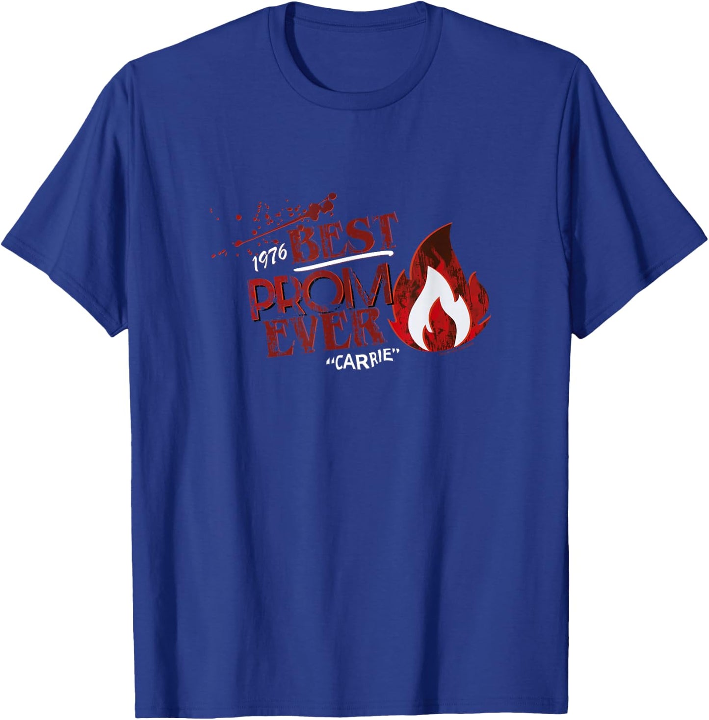 Carrie Halloween 1976 Best Prom Ever Distressed Bloody Logo T-Shirt - T-Shirt | Royal