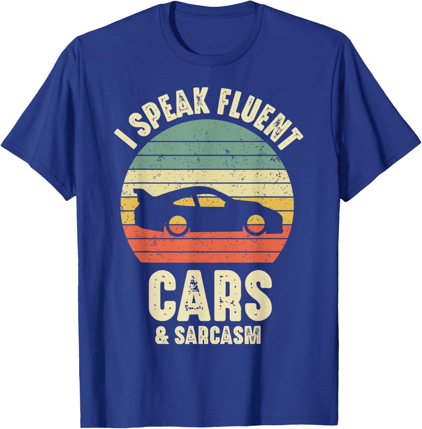 RC Car I Speak Fluent Racing Cars And Sarcasm Retro Vintage T-Shirt - T-Shirt | Royal