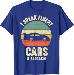 RC Car I Speak Fluent Racing Cars And Sarcasm Retro Vintage T-Shirt - T-Shirt | Royal