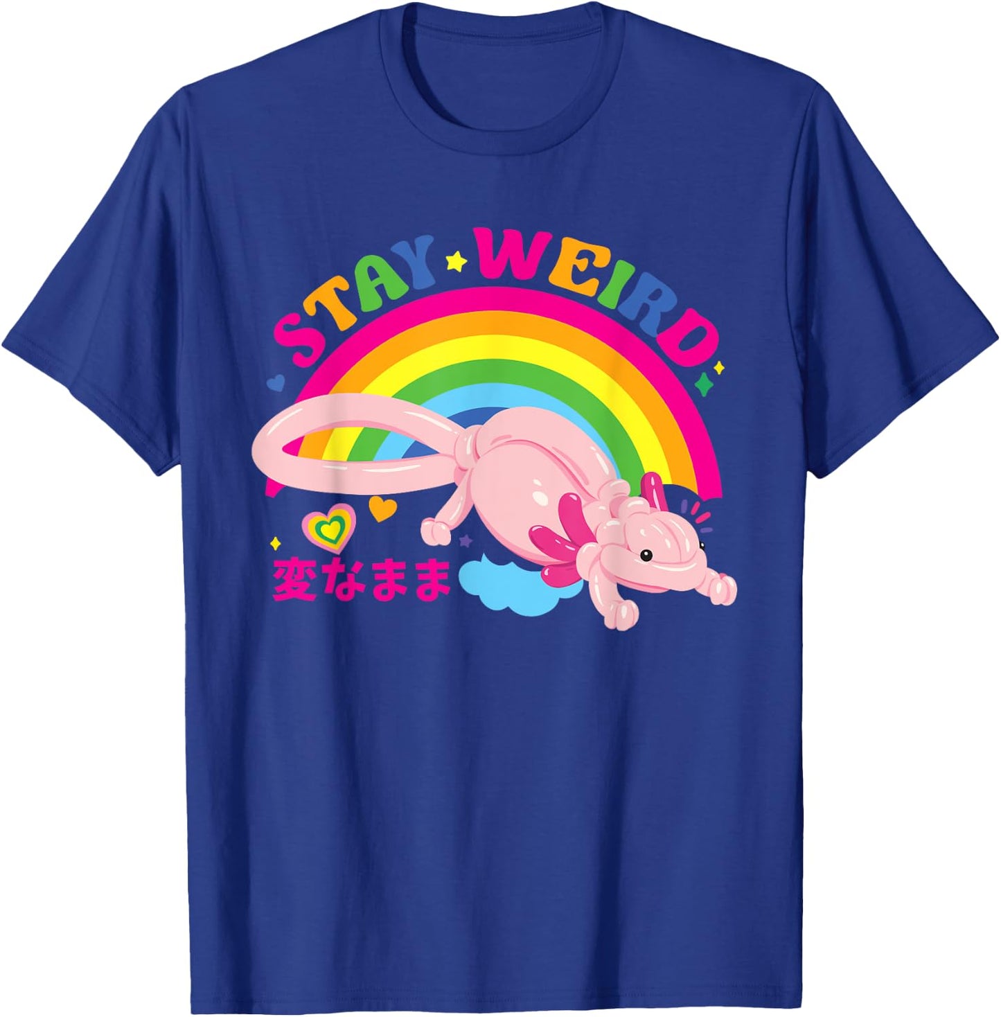 Kidcore Clothes Balloon Axolotl Aesthetic Decora Stay Weird T-Shirt - T-Shirt | Royal