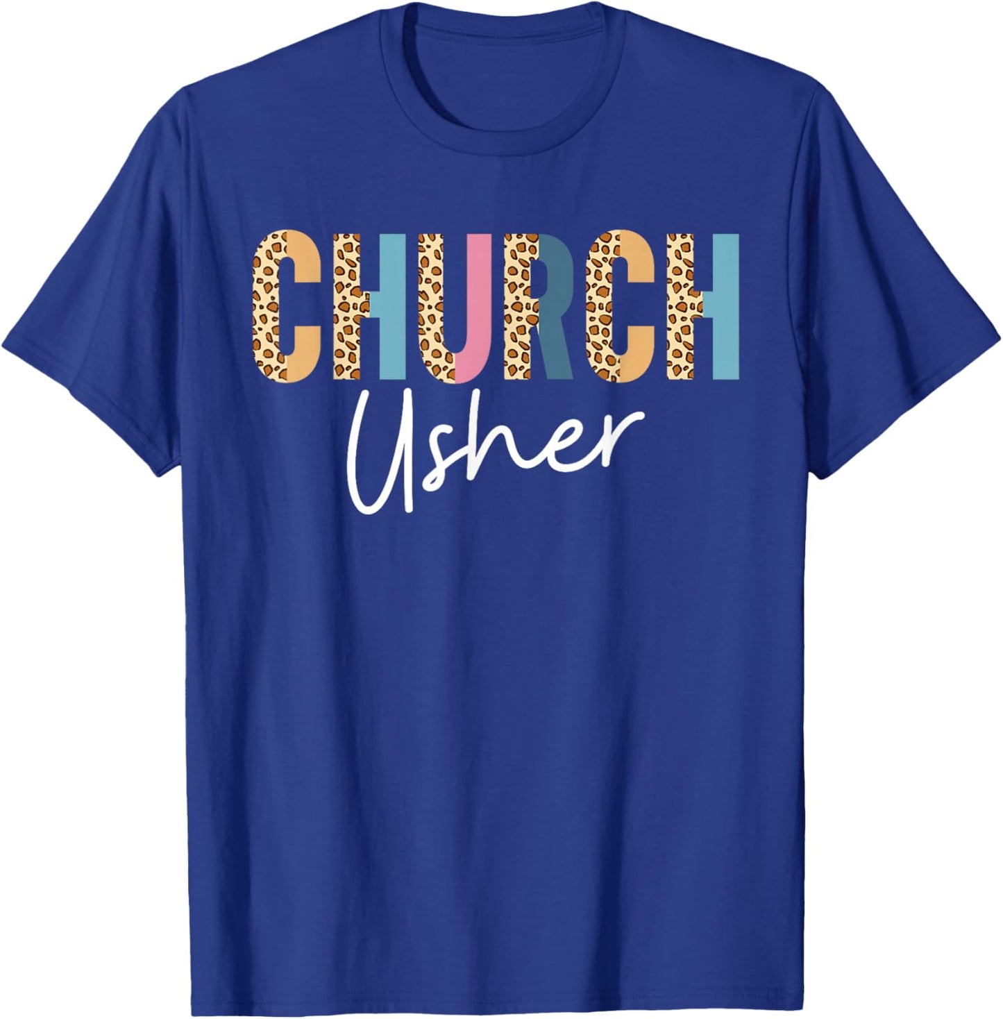 Church Usher Christian Bible Verse Leopard T-Shirt - T-Shirt | Royal
