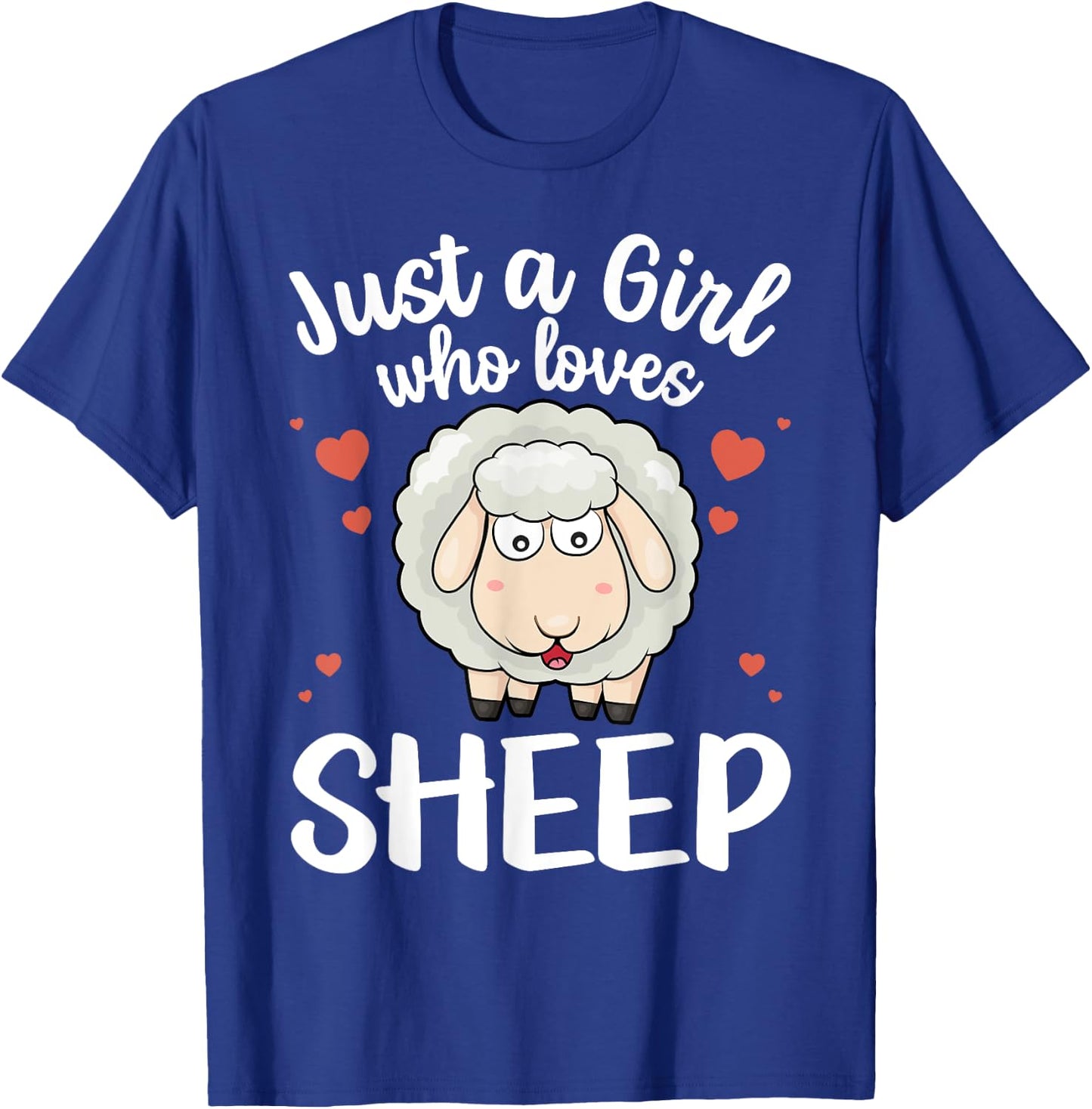 Cool Sheep Girls Kids Love Lamb Sheep Lover Farmer T-Shirt - T-Shirt | Royal