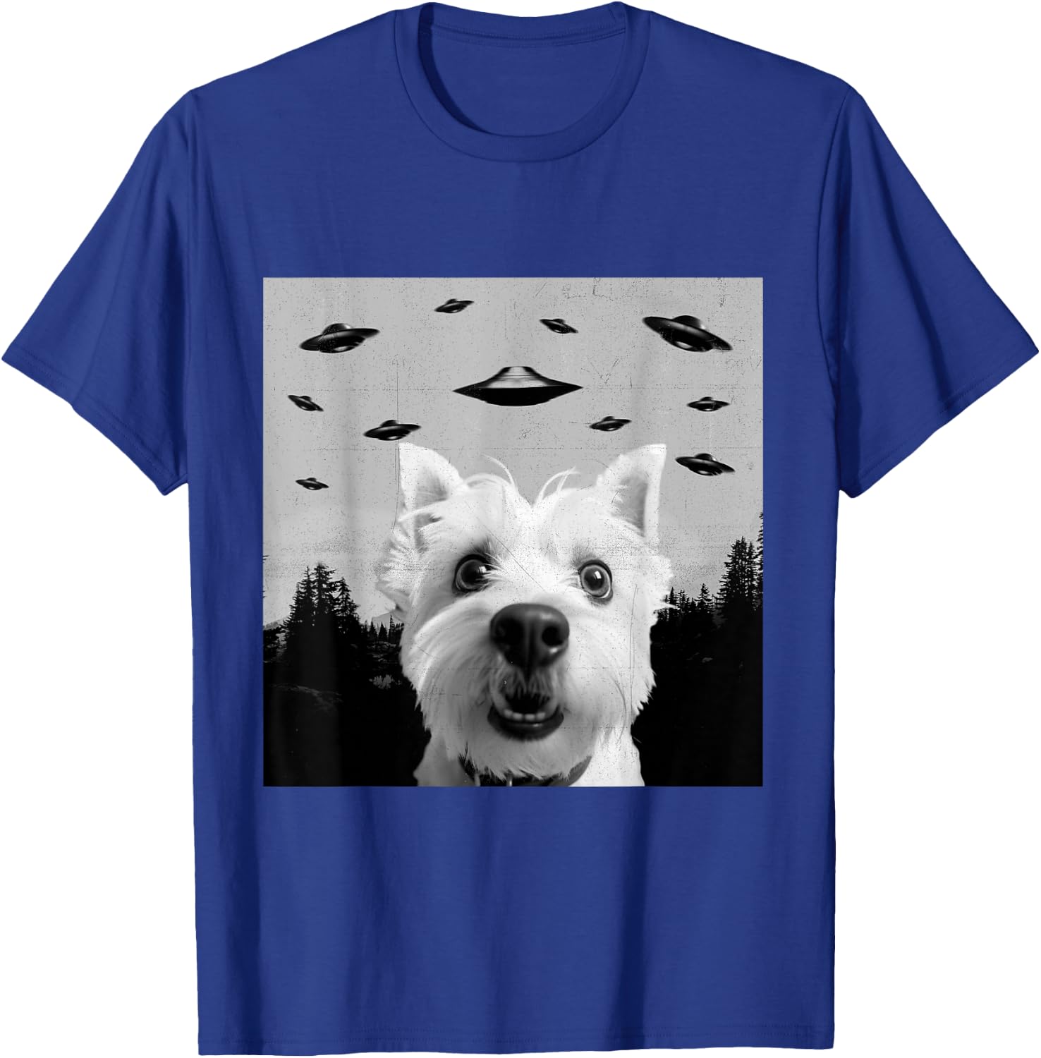 Alien UFO Funny West Highland White Terrier Westie Dog Lover T-Shirt - T-Shirt | Royal