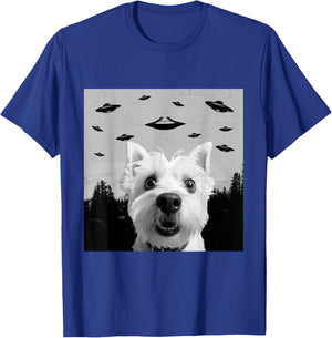 Alien UFO Funny West Highland White Terrier Westie Dog Lover T-Shirt - T-Shirt | Royal