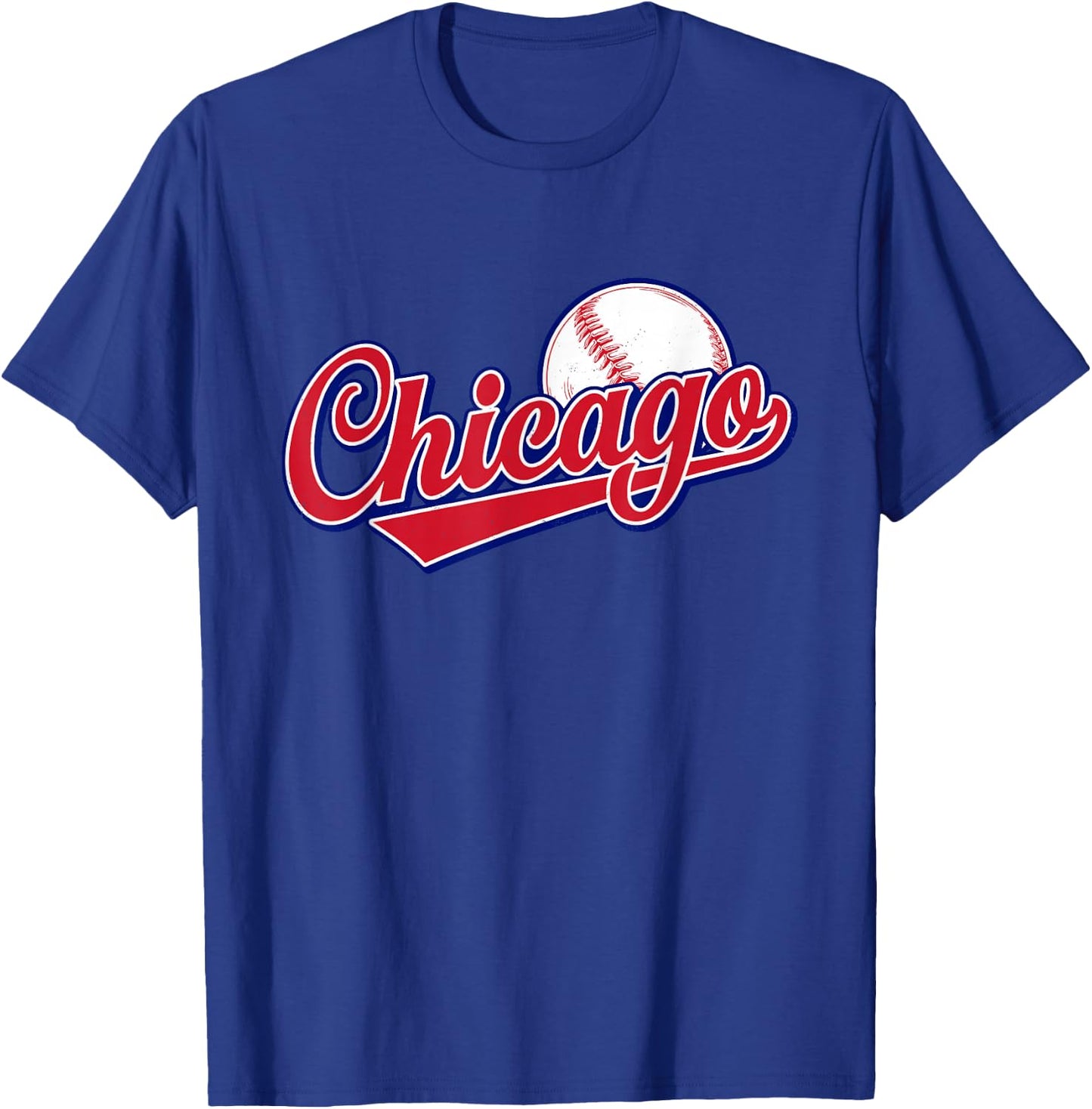 Vintage Chicago Funny Baseball Lover Graphic Men Women T-Shirt - T-Shirt | Royal