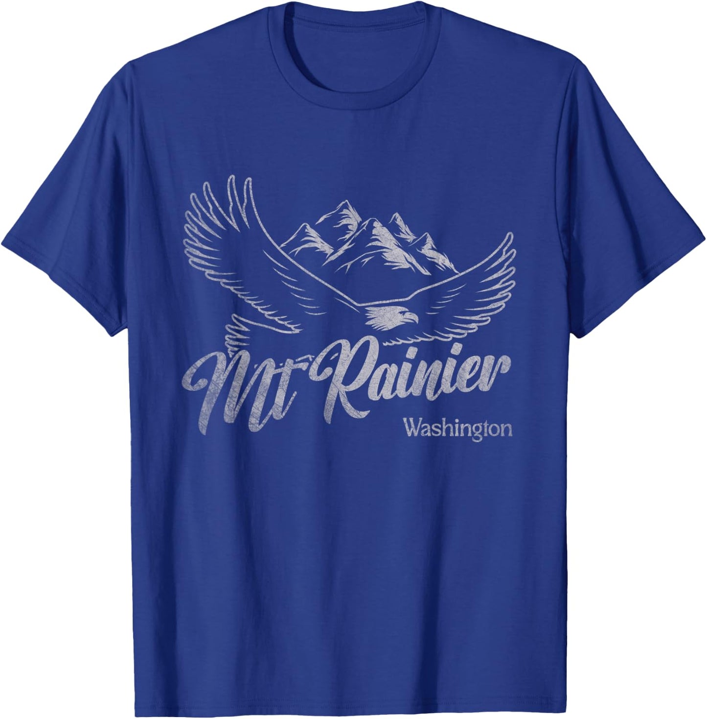 Vintage Mt Rainier Washington Mountains Eagle T-Shirt - T-Shirt | Royal
