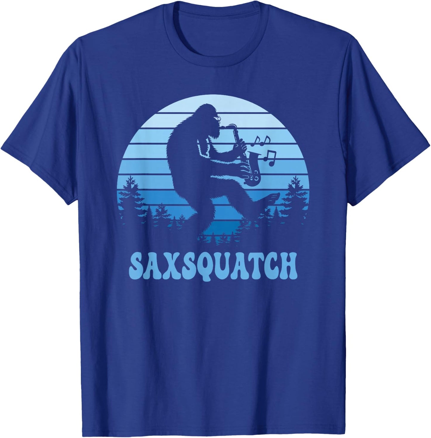 Saxsquatch Bigfoot Sasquatch Saxophonists Saxophone Lover T-Shirt - T-Shirt | Royal