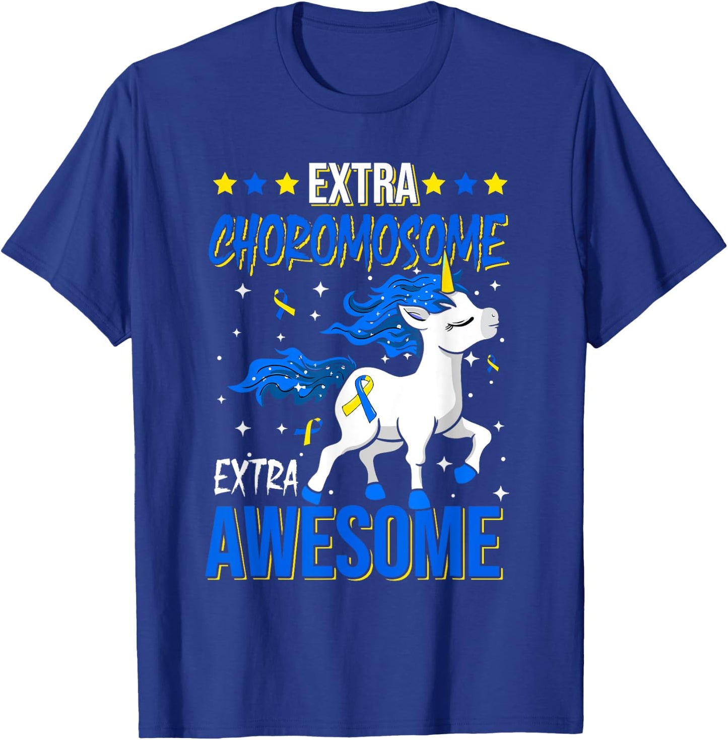 T21 Extra Chromosome Extra Awesome Down Syndrome Awareness T-Shirt - T-Shirt | Royal