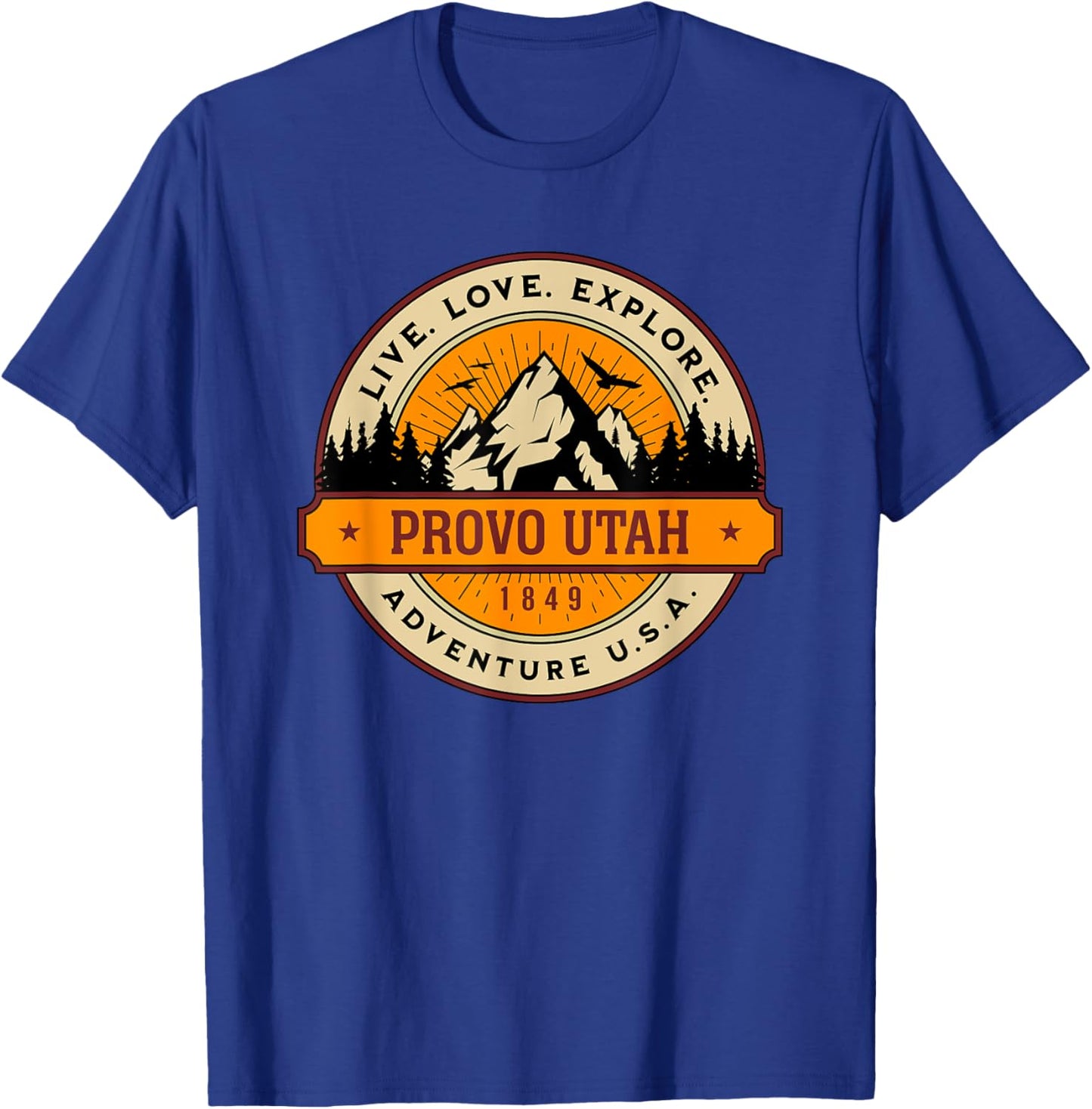 Provo Utah Adventure USA Vintage Style Design T-Shirt - T-Shirt | Royal