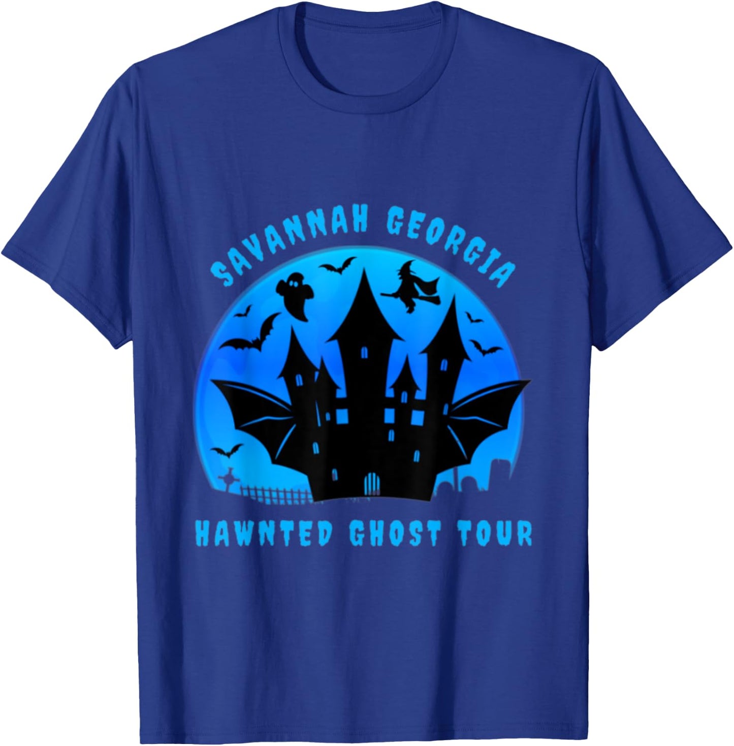 Savannah Georgia Haunted Ghost Tour Funny Halloween T-Shirt - T-Shirt | Royal
