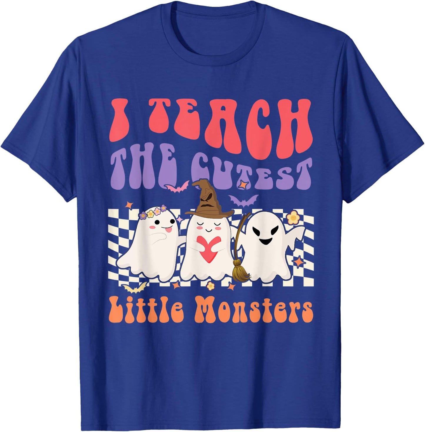 Ghost Witches I Teach The Cutest Monsters Halloween Teacher T-Shirt - T-Shirt | Royal