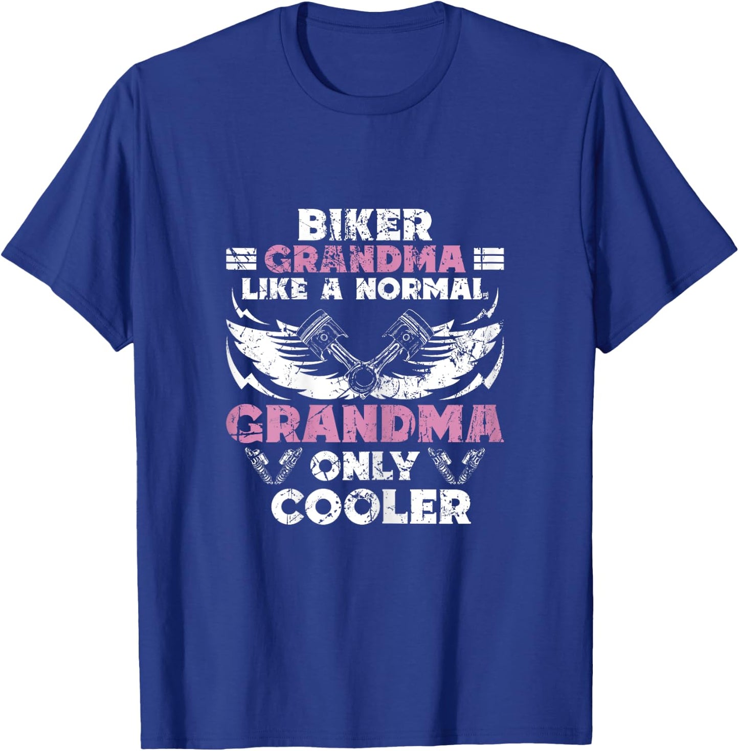 Biker Grandma Motorcycle Vintage Grandmother Motorbike T-Shirt - T-Shirt | Royal