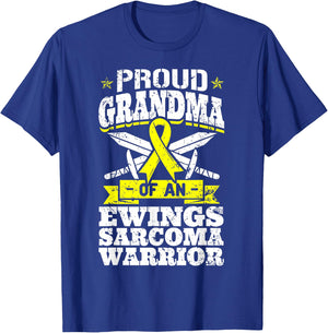 Proud Grandma Of An Ewings Sarcoma Warrior Awareness Ribbon T-Shirt - T-Shirt | Royal