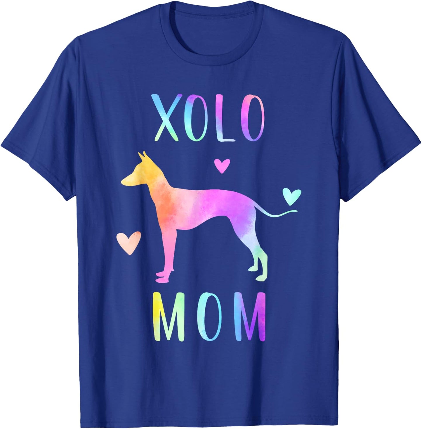 Xolo Mom Xoloitzcuintle Dog Mom Rainbow Watercolor T-Shirt - T-Shirt | Royal
