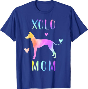Xolo Mom Xoloitzcuintle Dog Mom Rainbow Watercolor T-Shirt - T-Shirt | Royal